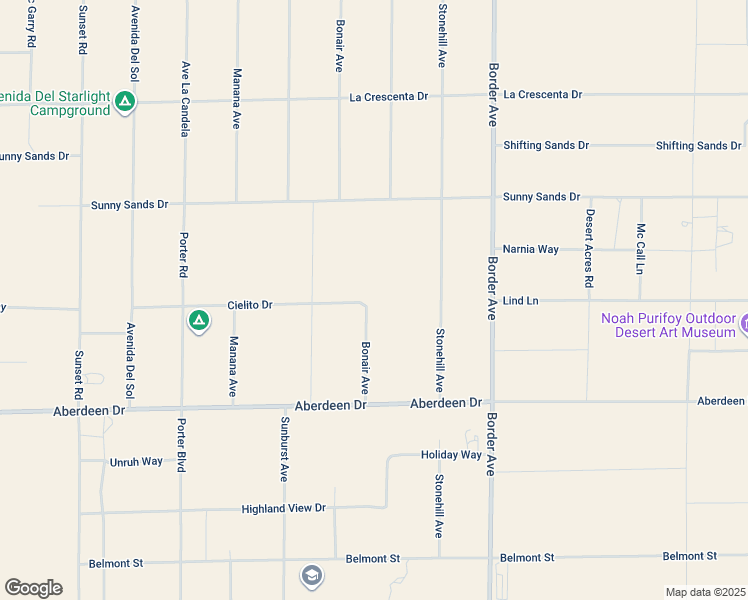 map of restaurants, bars, coffee shops, grocery stores, and more near 62292 Cielito Drive in Joshua Tree