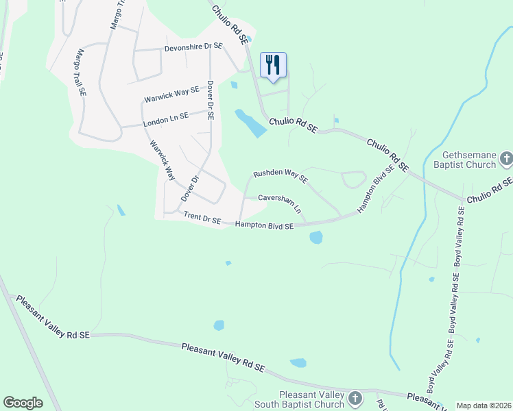map of restaurants, bars, coffee shops, grocery stores, and more near 6 Caversham Lane in Rome