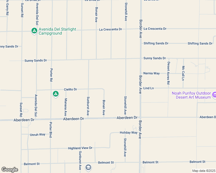 map of restaurants, bars, coffee shops, grocery stores, and more near 62292 Cielito Drive in Joshua Tree