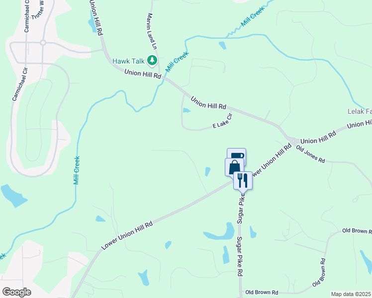 map of restaurants, bars, coffee shops, grocery stores, and more near 201 Windflower Court in Canton
