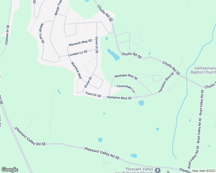 map of restaurants, bars, coffee shops, grocery stores, and more near 7 Rushden Way Southeast in Rome
