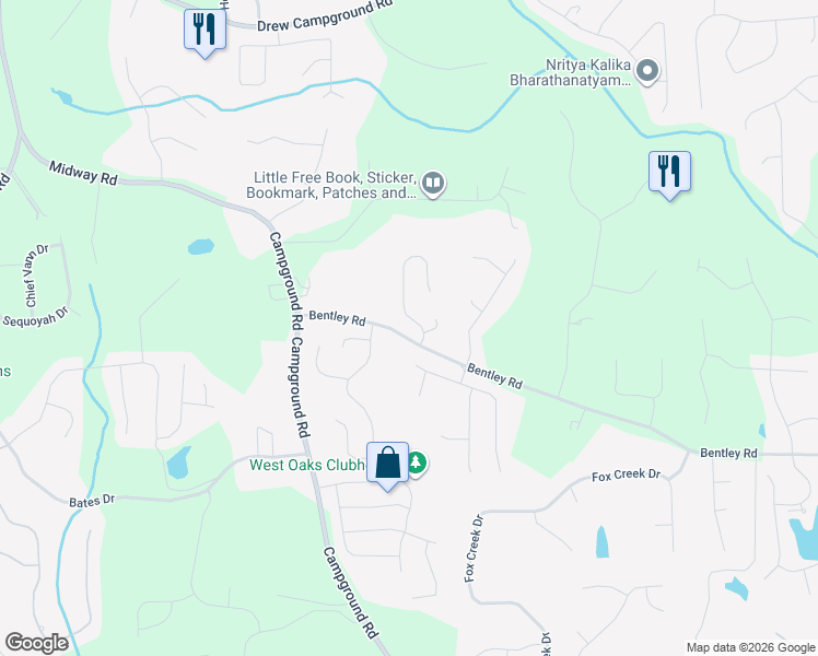 map of restaurants, bars, coffee shops, grocery stores, and more near 6525 Bentley Ridge Drive in Cumming