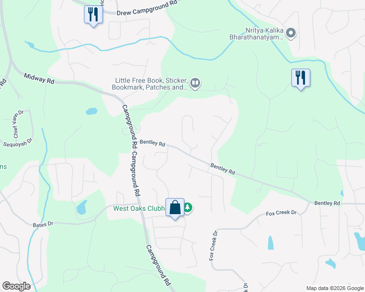 map of restaurants, bars, coffee shops, grocery stores, and more near 6535 Bentley Ridge Drive in Cumming