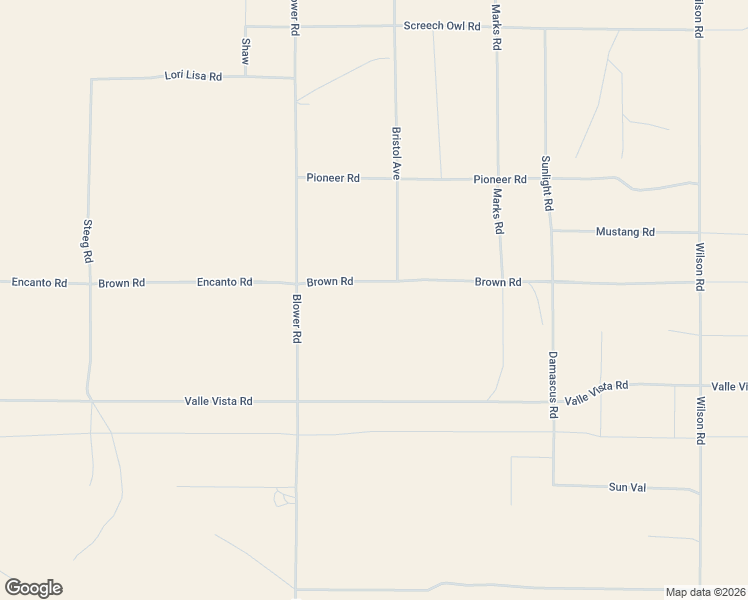 map of restaurants, bars, coffee shops, grocery stores, and more near 80649 Brown Road in Twentynine Palms