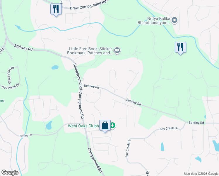 map of restaurants, bars, coffee shops, grocery stores, and more near 6535 Bentley Ridge Drive in Cumming