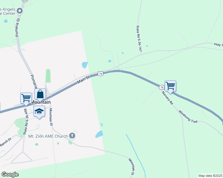 map of restaurants, bars, coffee shops, grocery stores, and more near 2240 U.S. 76 in Little Mountain