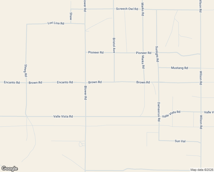 map of restaurants, bars, coffee shops, grocery stores, and more near 80649 Brown Road in Twentynine Palms