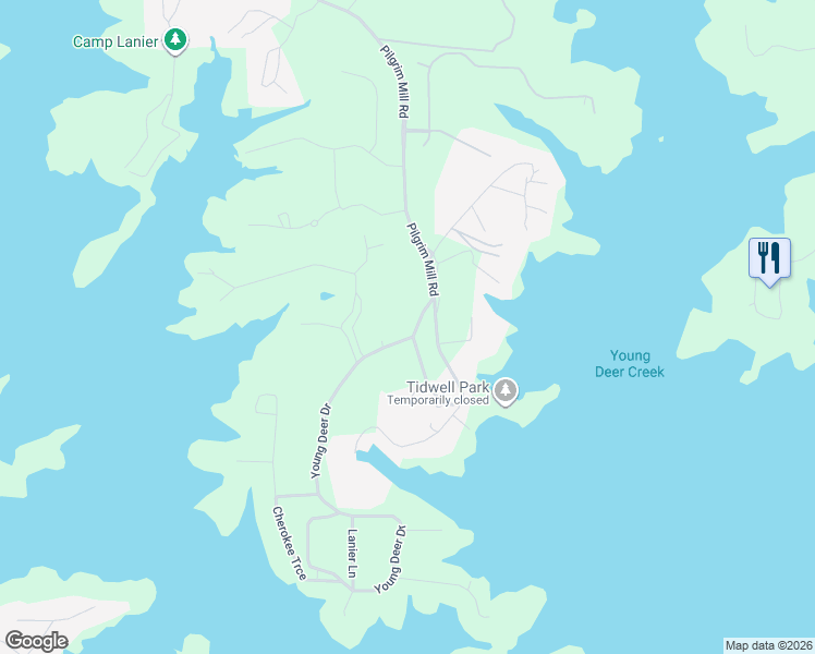 map of restaurants, bars, coffee shops, grocery stores, and more near 4630 Young Deer Drive in Cumming
