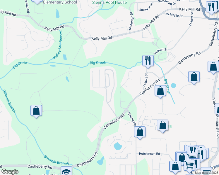 map of restaurants, bars, coffee shops, grocery stores, and more near 3534 Village Enclave Lane in Cumming