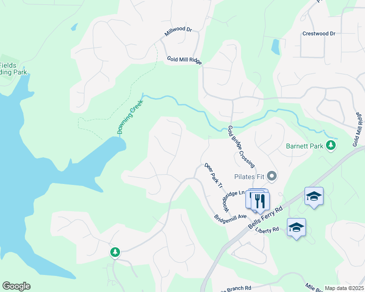 map of restaurants, bars, coffee shops, grocery stores, and more near 420 Lakepoint Trace in Canton