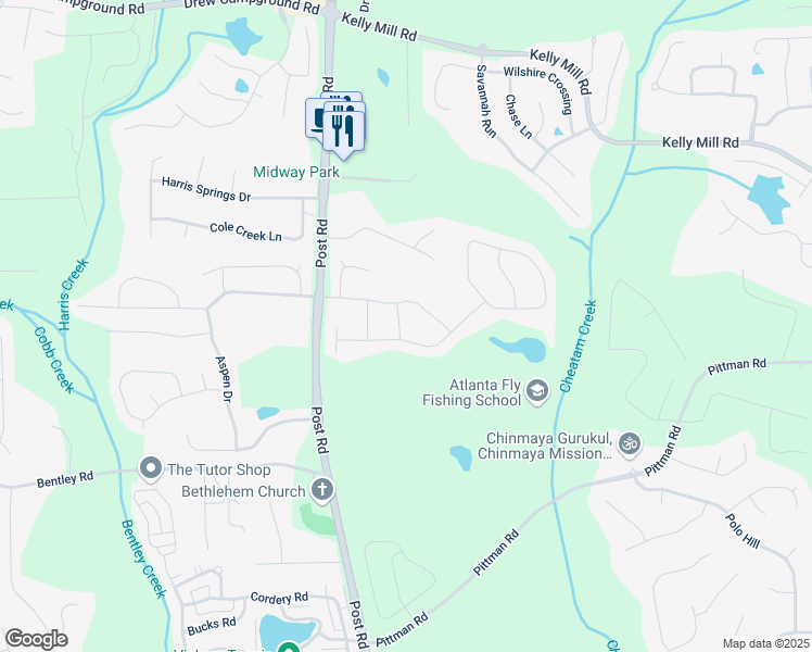 map of restaurants, bars, coffee shops, grocery stores, and more near 5525 Nesmith Court in Cumming