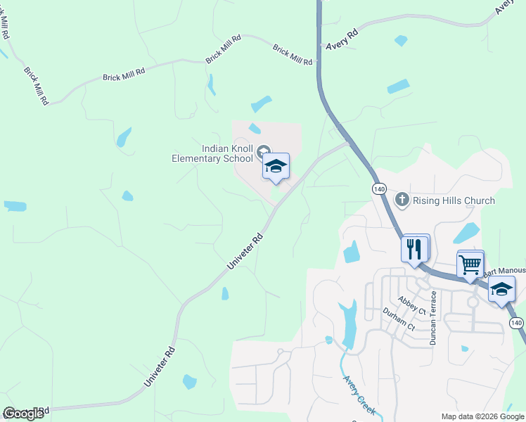map of restaurants, bars, coffee shops, grocery stores, and more near Patricks Path in Canton