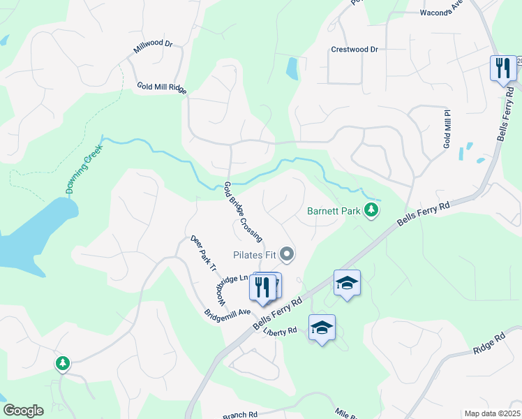 map of restaurants, bars, coffee shops, grocery stores, and more near 3085 Woodbridge Lane in Canton
