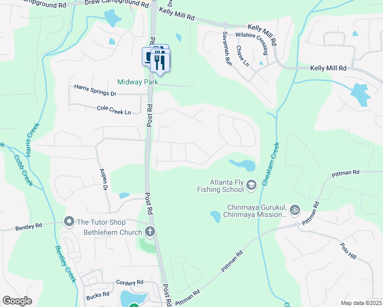 map of restaurants, bars, coffee shops, grocery stores, and more near 5525 Nesmith Court in Cumming