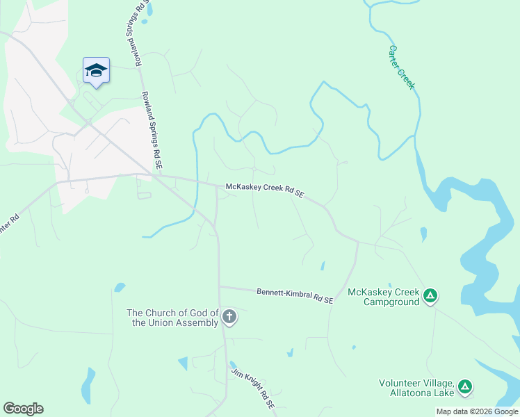 map of restaurants, bars, coffee shops, grocery stores, and more near 11 Lake Point Drive Southeast in Cartersville