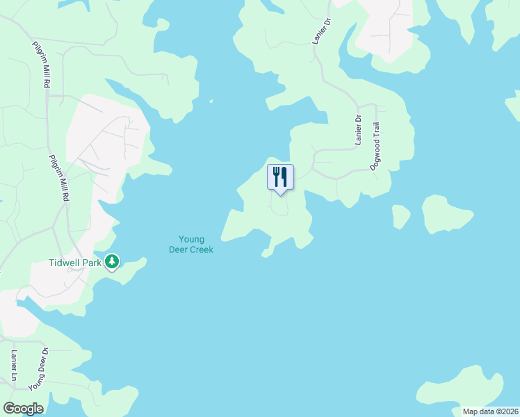map of restaurants, bars, coffee shops, grocery stores, and more near 8380 Lanier Drive in Cumming