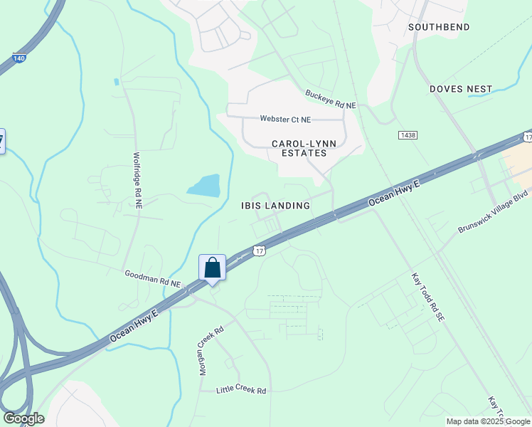 map of restaurants, bars, coffee shops, grocery stores, and more near 1116 Clapboard Lane in Leland