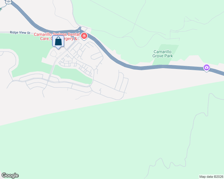 map of restaurants, bars, coffee shops, grocery stores, and more near 6526 Lada Avenue in Camarillo
