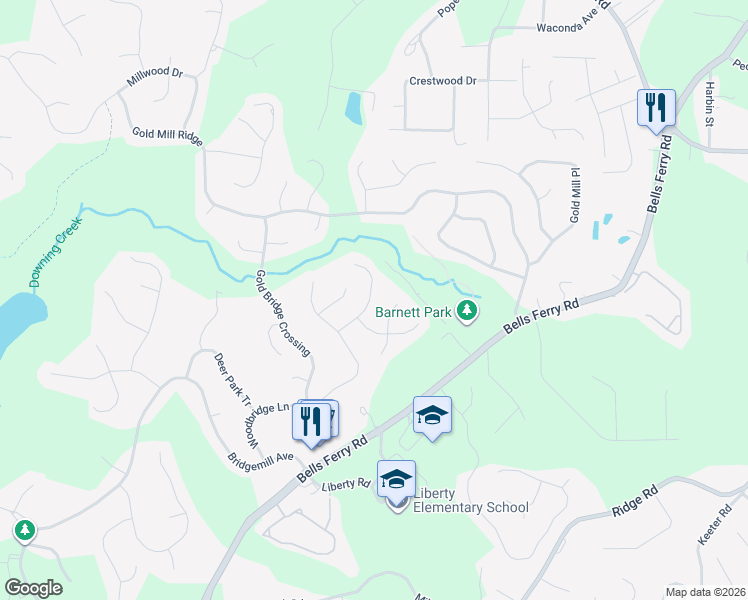 map of restaurants, bars, coffee shops, grocery stores, and more near 216 Elmbrook Lane in Canton