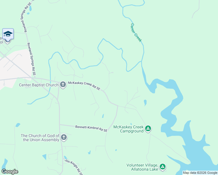 map of restaurants, bars, coffee shops, grocery stores, and more near 24 Cox Road Southeast in Cartersville