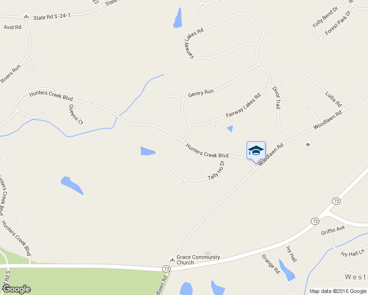 map of restaurants, bars, coffee shops, grocery stores, and more near 311 Hunters Creek Boulevard in Greenwood