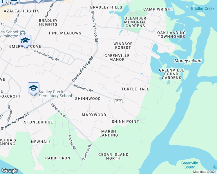 map of restaurants, bars, coffee shops, grocery stores, and more near 6321 Shinncreek Lane in Wilmington