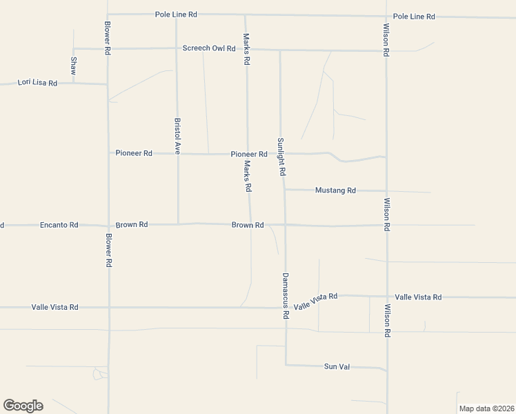 map of restaurants, bars, coffee shops, grocery stores, and more near 80918 Brown Road in Twentynine Palms