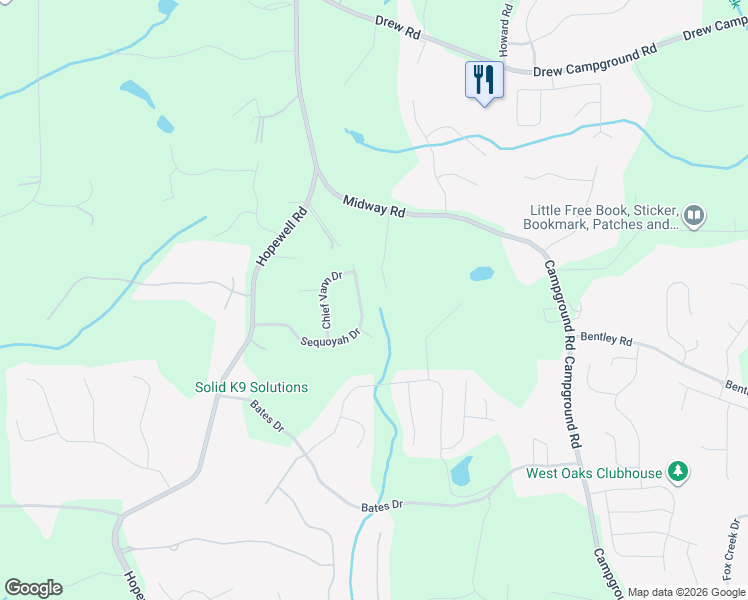 map of restaurants, bars, coffee shops, grocery stores, and more near 270 Sequoyah Drive in Alpharetta
