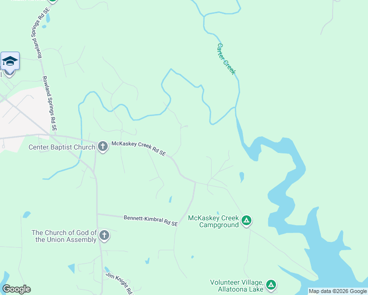 map of restaurants, bars, coffee shops, grocery stores, and more near 24 Cox Road Southeast in Cartersville