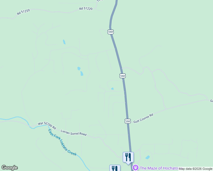 map of restaurants, bars, coffee shops, grocery stores, and more near 218 Cedar Creek Circle in Broken Bow