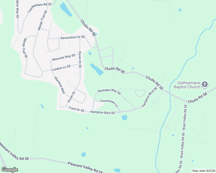 map of restaurants, bars, coffee shops, grocery stores, and more near 20 Rushden Way Southeast in Rome