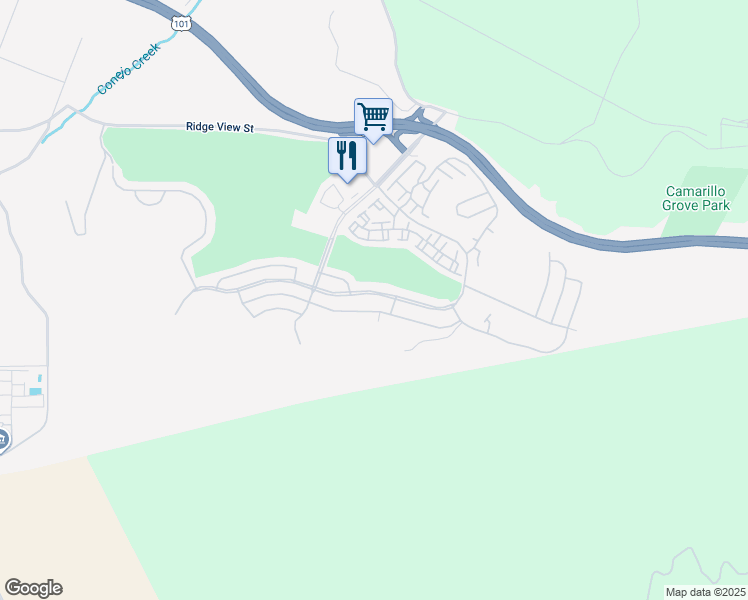 map of restaurants, bars, coffee shops, grocery stores, and more near 6186 Irena Avenue in Camarillo
