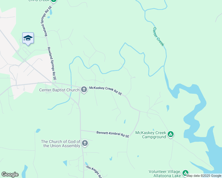 map of restaurants, bars, coffee shops, grocery stores, and more near 0 Old McKaskey Creek Road Southeast in Cartersville