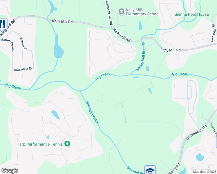 map of restaurants, bars, coffee shops, grocery stores, and more near 113 Jason Lane in Cumming