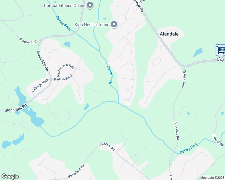 map of restaurants, bars, coffee shops, grocery stores, and more near 4478 Park Royal Drive in Flowery Branch