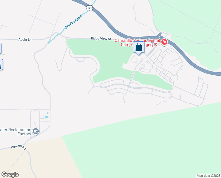 map of restaurants, bars, coffee shops, grocery stores, and more near 31 Gitana Avenue in Camarillo