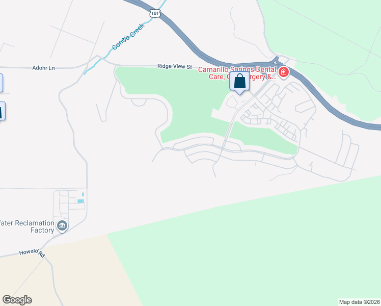 map of restaurants, bars, coffee shops, grocery stores, and more near 31 Gitana Avenue in Camarillo