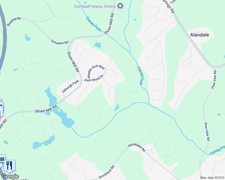 map of restaurants, bars, coffee shops, grocery stores, and more near 4523 Warwick Glen Place in Flowery Branch