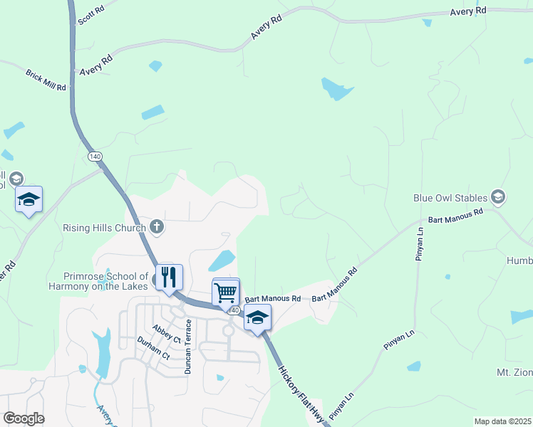 map of restaurants, bars, coffee shops, grocery stores, and more near 191 Orchard Drive in Canton