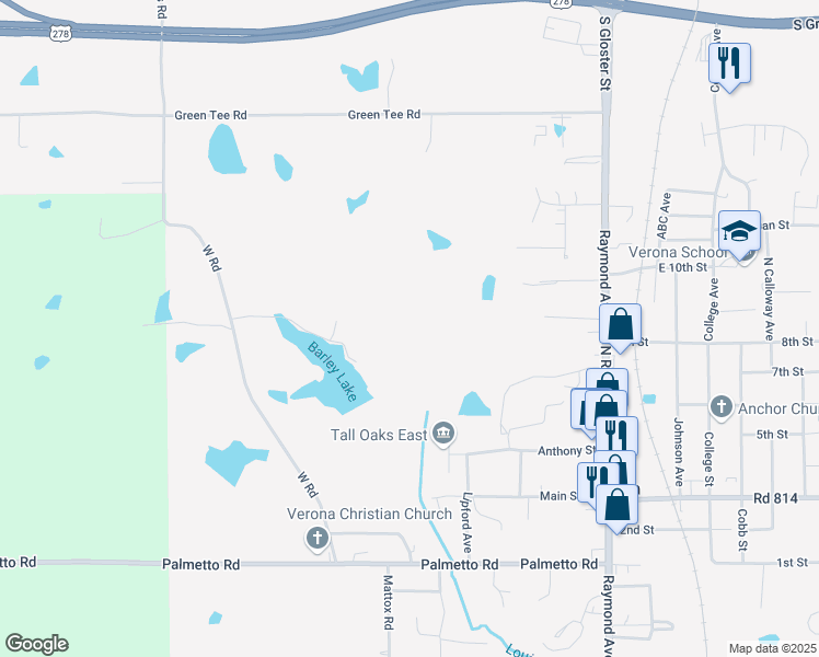 map of restaurants, bars, coffee shops, grocery stores, and more near in Verona