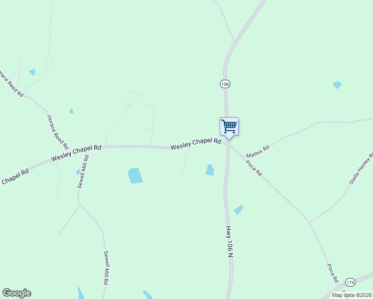 map of restaurants, bars, coffee shops, grocery stores, and more near 152 Wesley Chapel Road in Danielsville