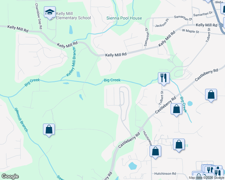 map of restaurants, bars, coffee shops, grocery stores, and more near 3940 Estates Path in Cumming