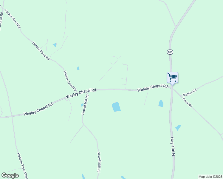 map of restaurants, bars, coffee shops, grocery stores, and more near 152 Wesley Chapel Road in Danielsville