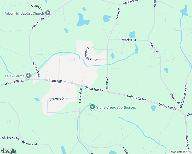 map of restaurants, bars, coffee shops, grocery stores, and more near 4740 Union Hill Road in Canton
