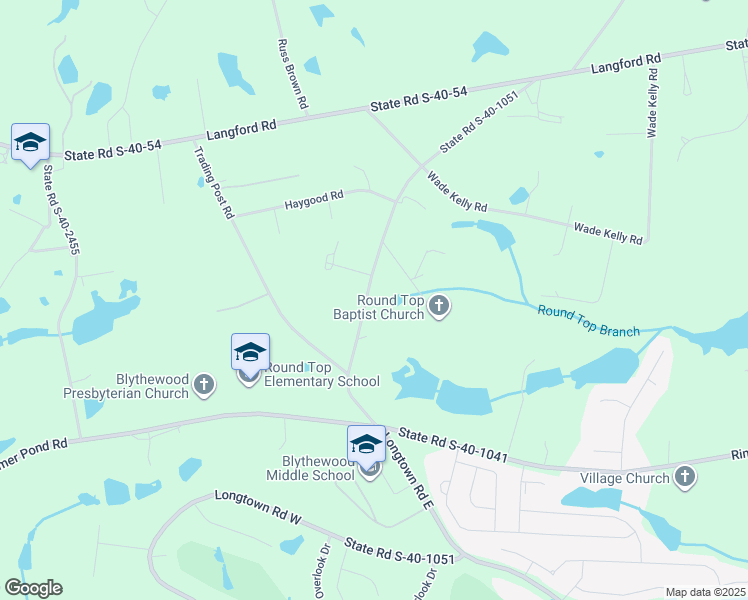 map of restaurants, bars, coffee shops, grocery stores, and more near 1046 Round Top Church Road in Blythewood