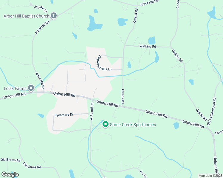 map of restaurants, bars, coffee shops, grocery stores, and more near 4740 Union Hill Road in Canton