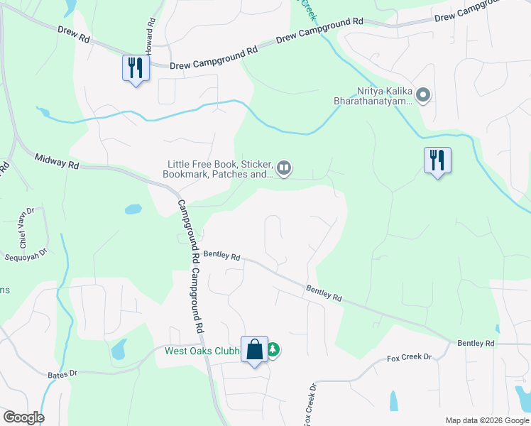 map of restaurants, bars, coffee shops, grocery stores, and more near 6645 Bentley Ridge Drive in Cumming
