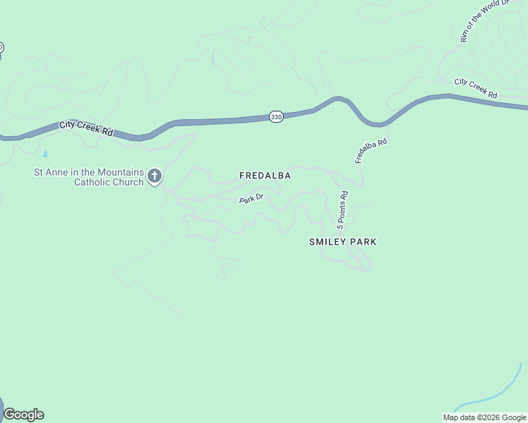 map of restaurants, bars, coffee shops, grocery stores, and more near 70 Park Drive in Running Springs
