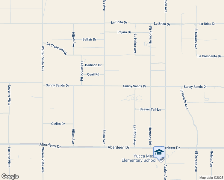 map of restaurants, bars, coffee shops, grocery stores, and more near 58189 Sunny Sands Drive in Yucca Valley