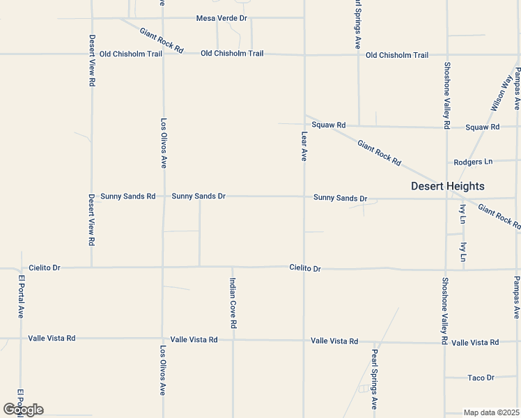 map of restaurants, bars, coffee shops, grocery stores, and more near 69155 Sunny Sands Drive in Twentynine Palms